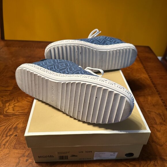 MICHAEL MICHAEL KORS Grove Logo Jacquard Sneaker Blue Size 10 - Picture 3 of 5